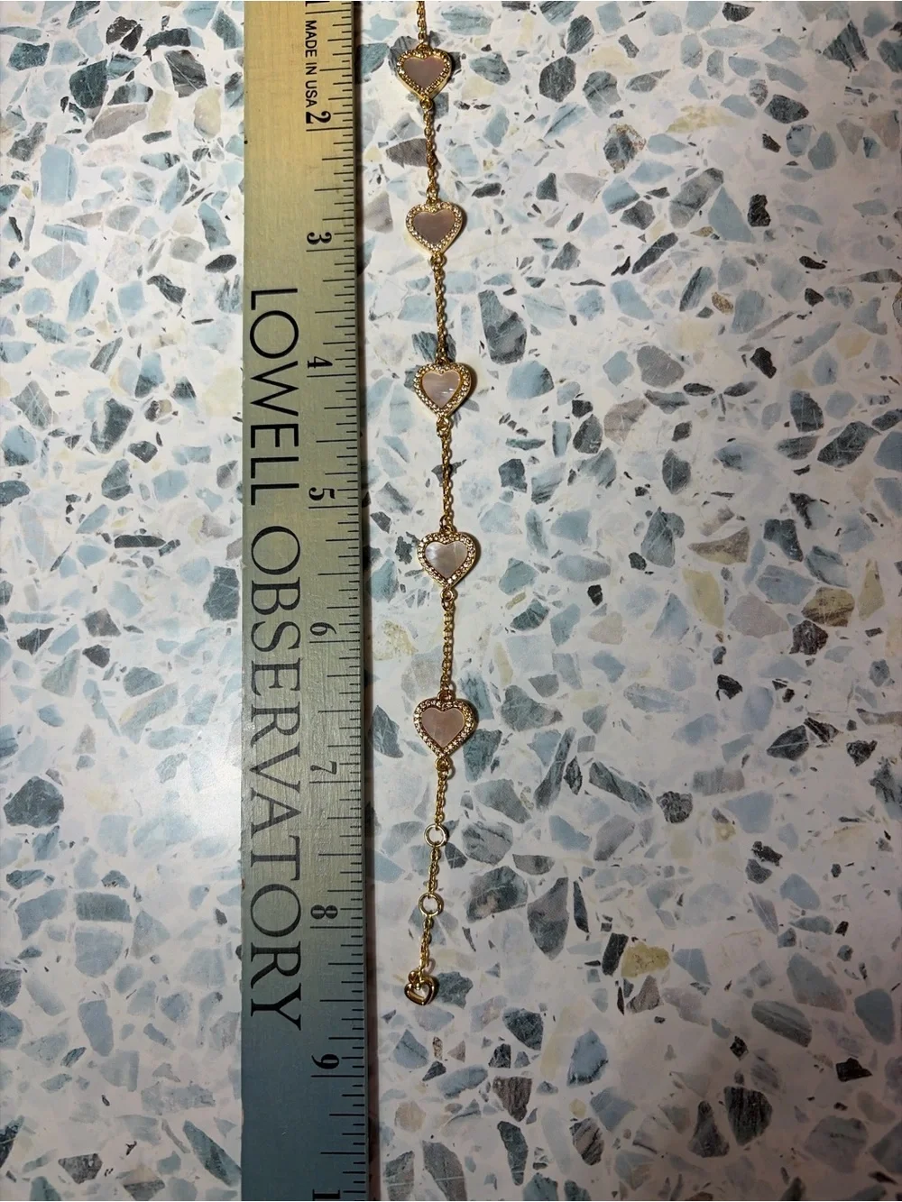 Kate Spade New York Mother of Pearl Heart Station Bracelet Gold Tone - Picture 3 of 4
